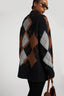Cashmere cardigan with argyle motif in contrasting shades