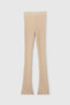 Nude viscose blend leggings with vertical rib pattern