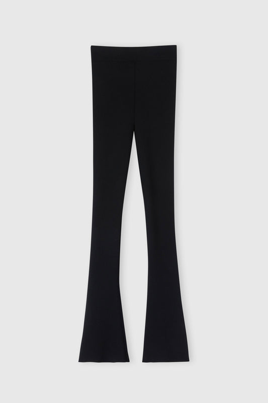 Leggings in viscose blend with vertical ribbed pattern