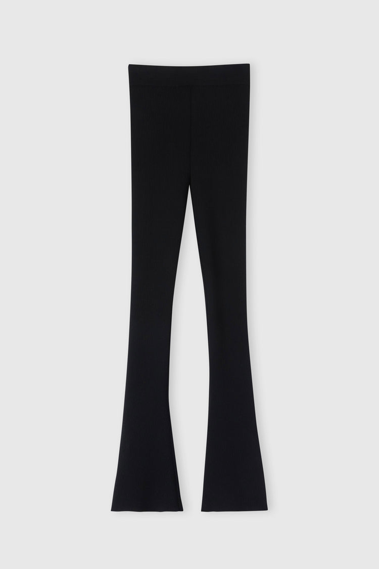 Legging en viscose mélangée à motif côtelé vertical