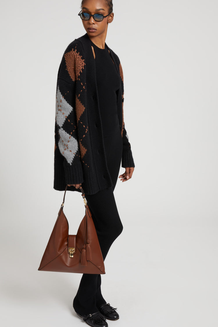 Legging en viscose mélangée à motif côtelé vertical