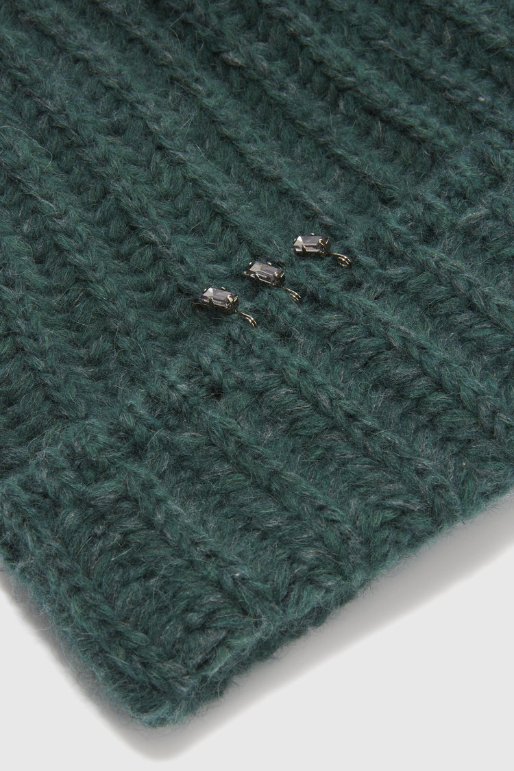 Berretto in misto alpaca e mohair con anelli gioiello