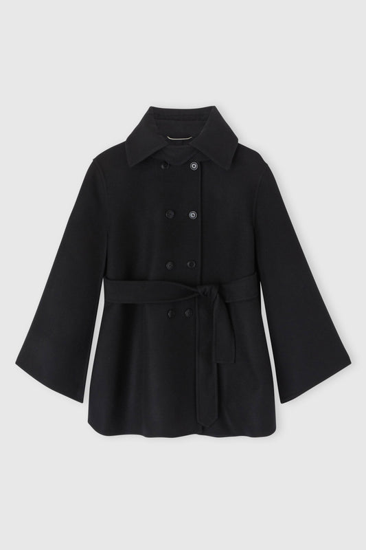Double-breasted coat with matching buttons