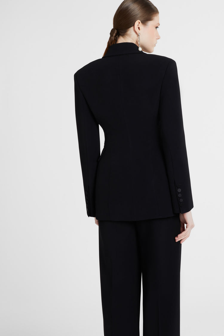 Single-breasted jacket in technical cady