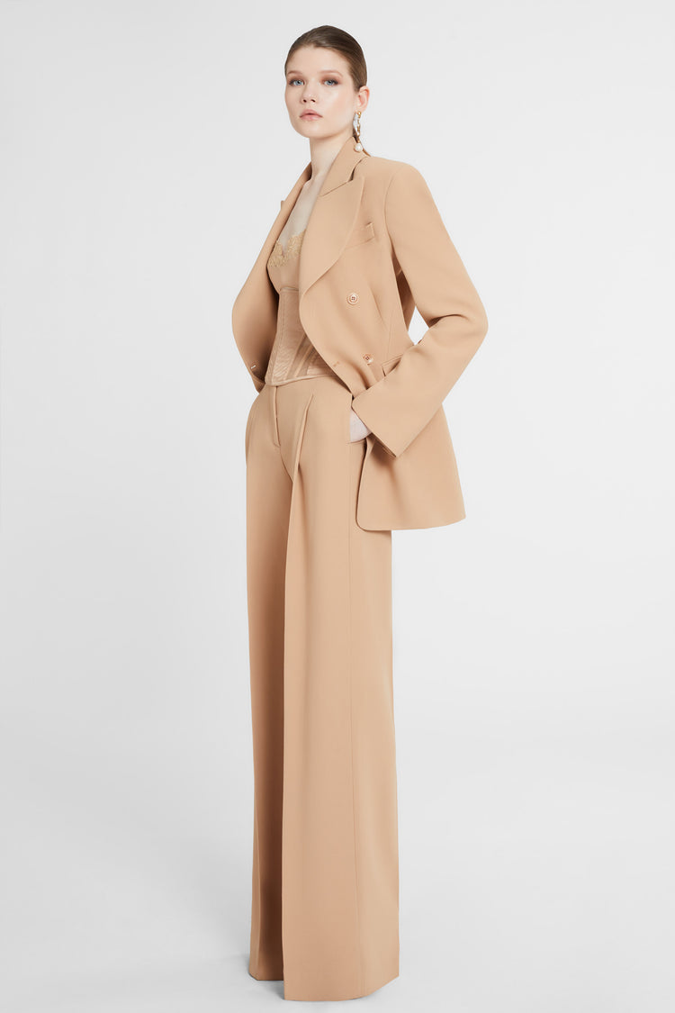 Palazzo trousers in technical cady