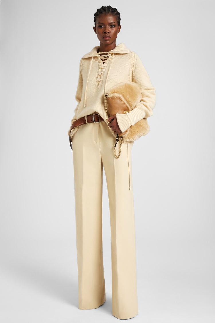 Pantalon palazzo en laine vierge