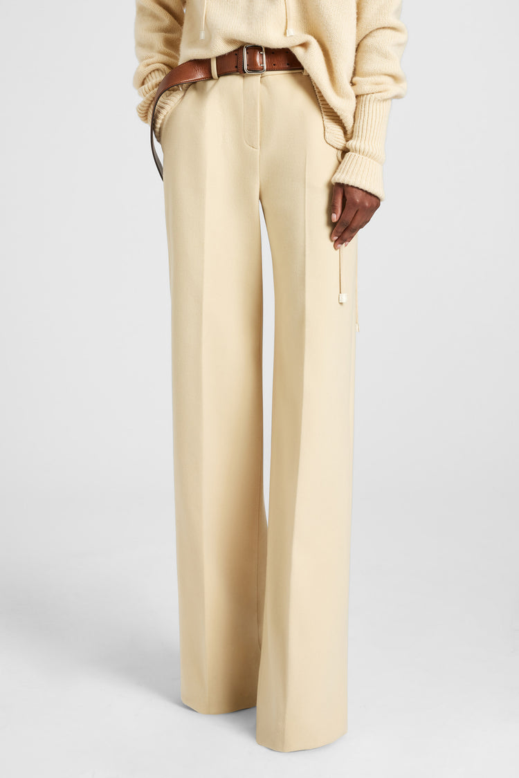 Pantalon palazzo en laine vierge