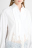 Cotton Shirt with Puff Sleeves and Rebrodé Lace Detail