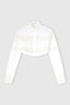 Cropped Cotton Poplin Shirt with Valencienne Lace