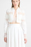 Cropped Cotton Poplin Shirt with Valencienne Lace
