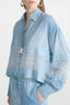 Jeans print marocain shirt with valencienne lace
