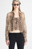 Silk shirt with natural-effect leopard print