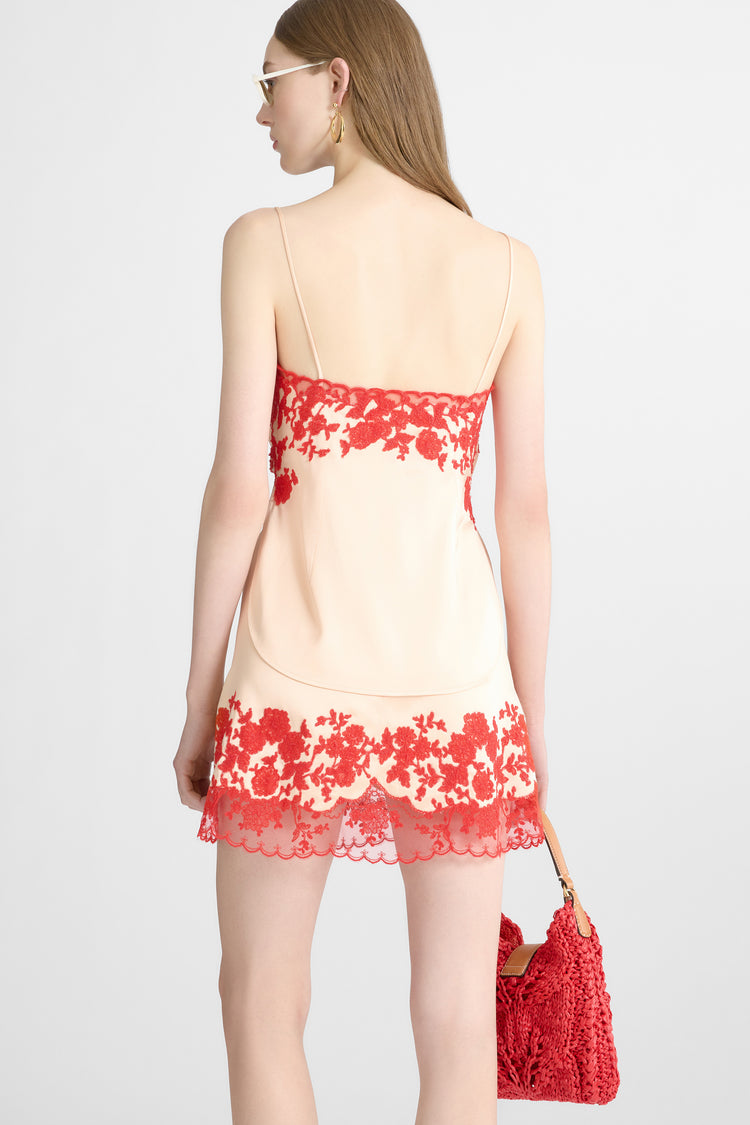 Top lingerie in cadì di viscosa con pizzo rebrodè