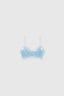 Unstructured Tulle Light Blue Bra with Rebrodé Lace
