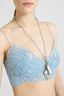 Unstructured Tulle Light Blue Bra with Rebrodé Lace