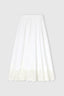 Midi Cotton Poplin Skirt with Hand-Applied Rebrodé Lace