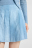 Pleated Mini Skirt in Marocain Jeans Print