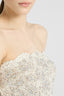 Abito midi bustier in pizzo con cristalli
