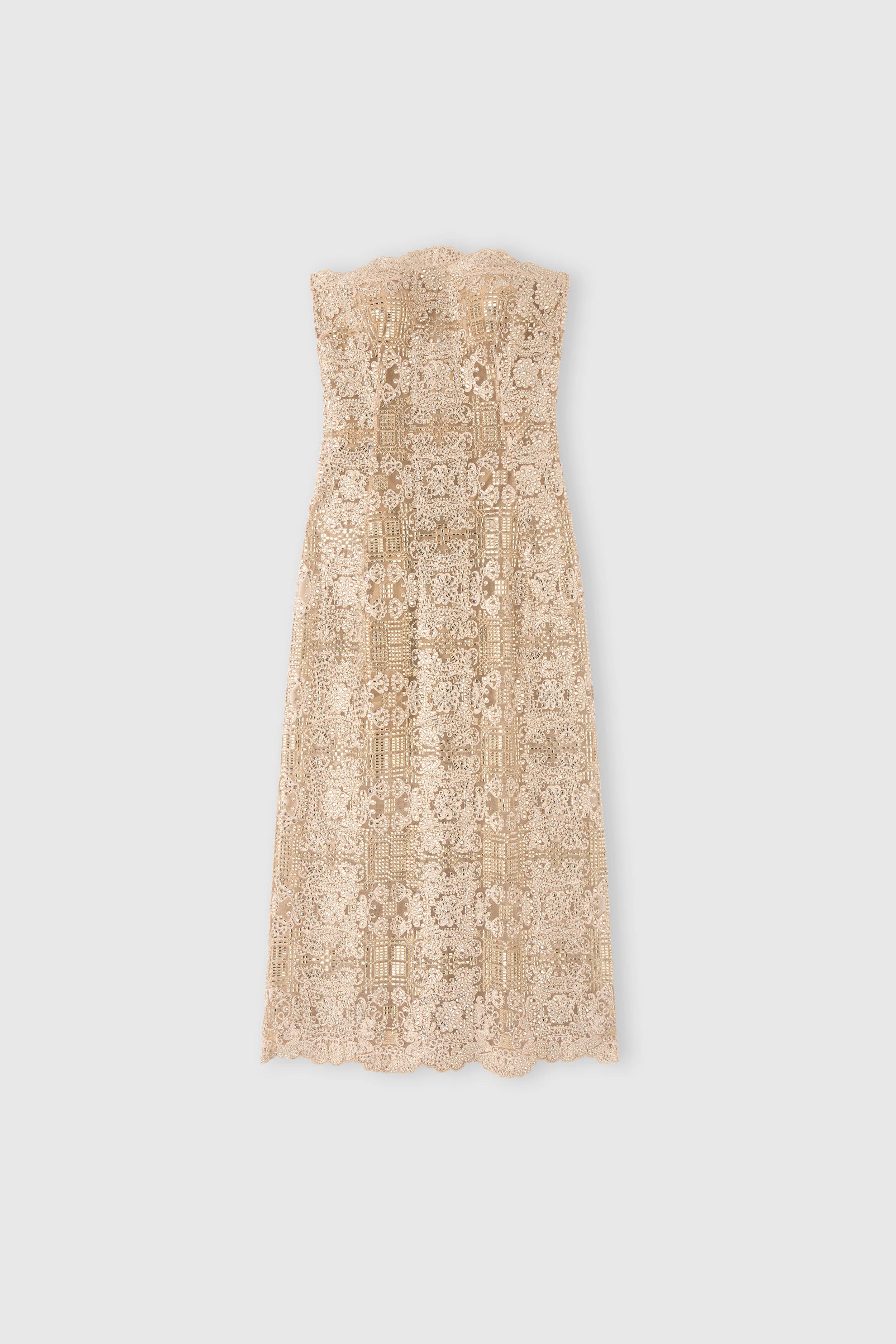 bustier tulle midi dress Bustier Style Combo Midi Dress