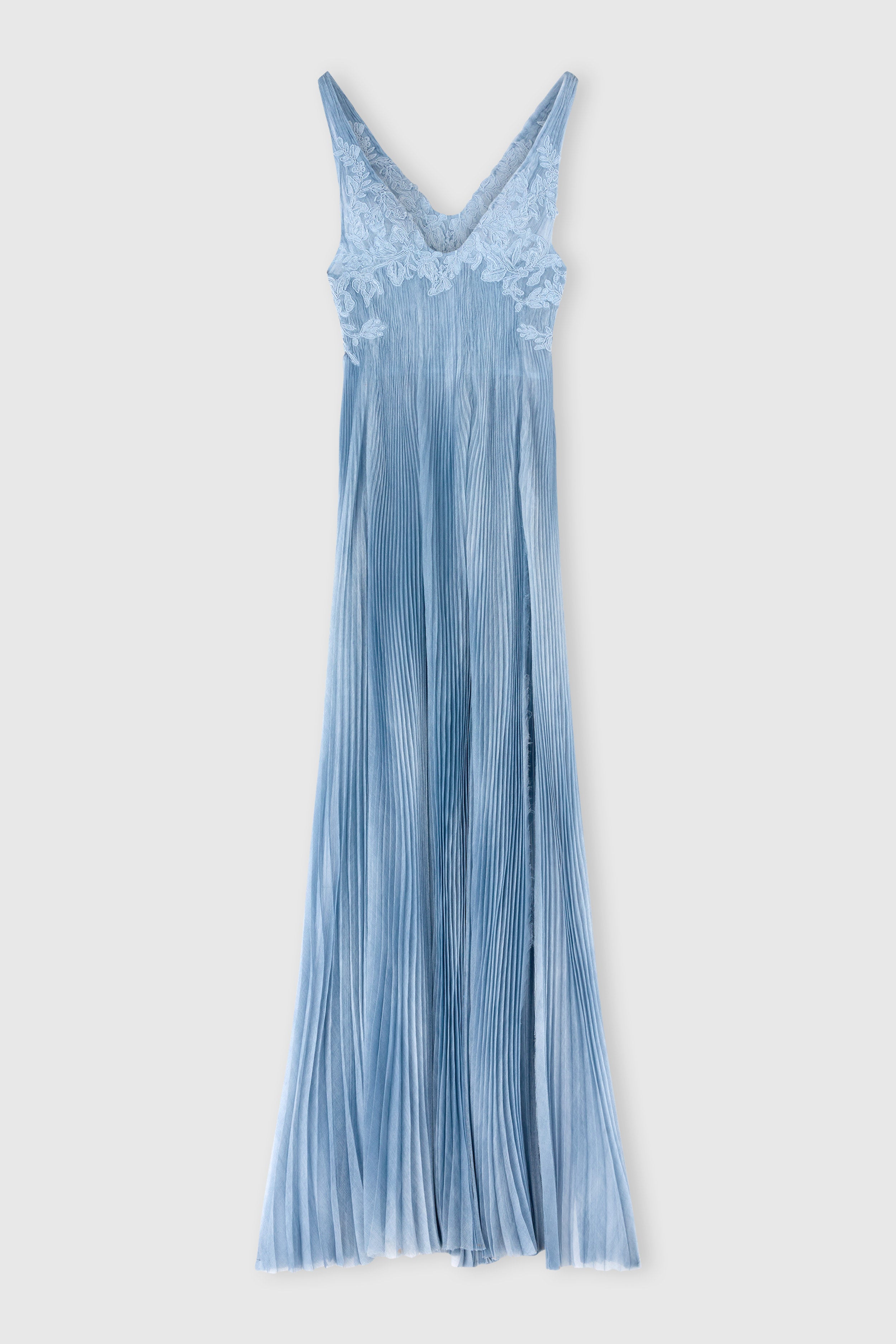 Long silk dress with rebrod lace Long silk dress with rebrod lace