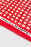 Square silk stole with white and red vichy print