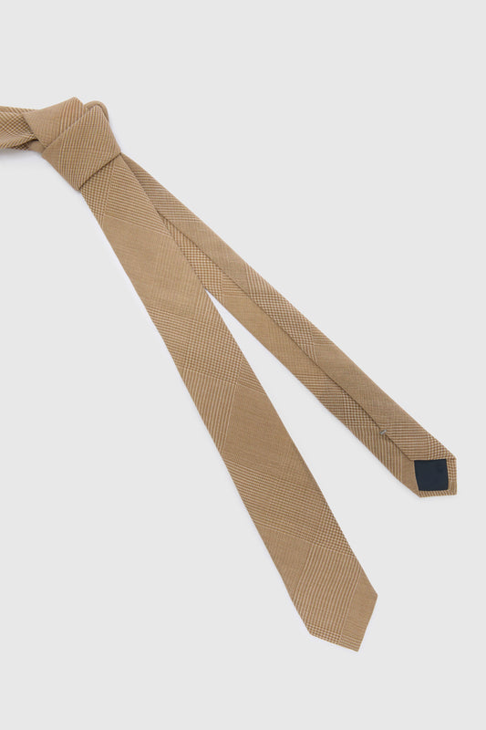 Tie with beige Prince of Wales print