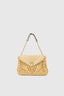 Joy shoulder bag in raffia and suede