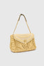 Joy shoulder bag in raffia and suede