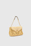 Joy shoulder bag in raffia and suede