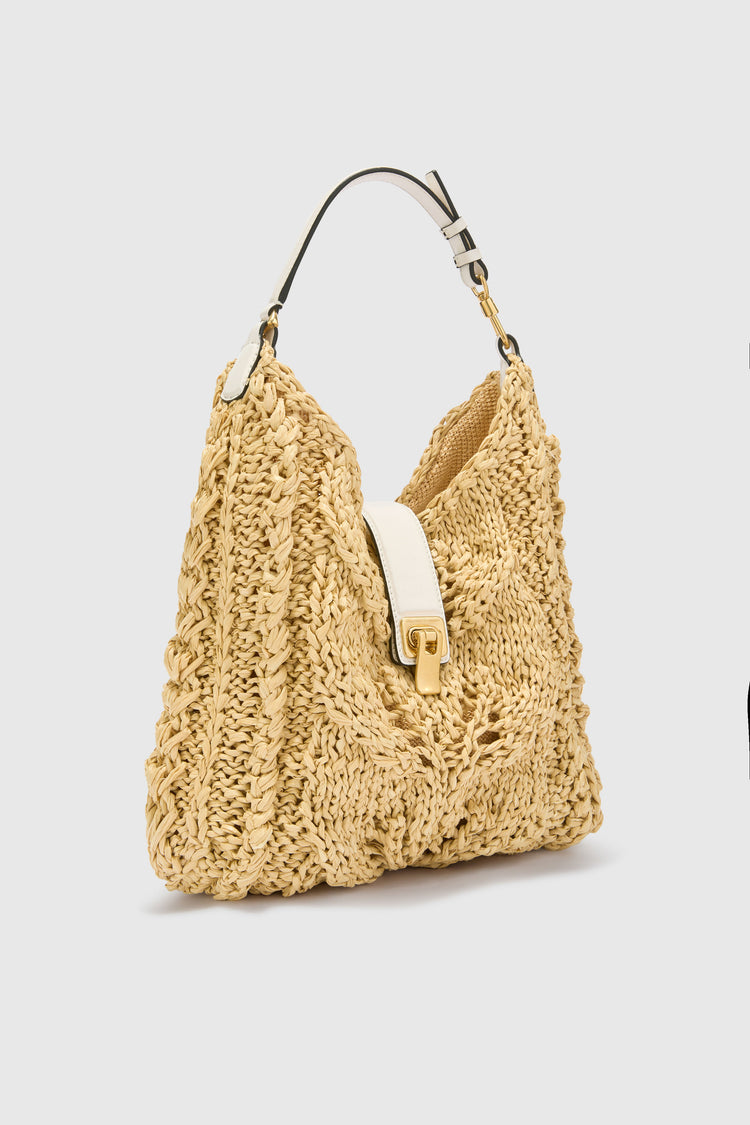 Natural Raffia Hobo Bag