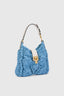Mini Clio bag in powder blue raffia