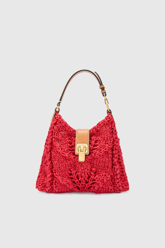 Mini red hobo bag