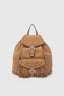Suede backpack with fringes and perforations