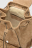 Suede backpack with fringes and perforations