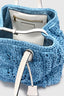 Powder blue raffia shopper