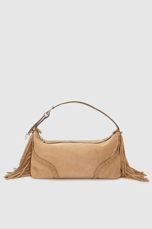 Candy Duffle en cuir velours taupe