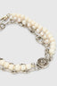 Multistrand necklace with pearls and coin clasp