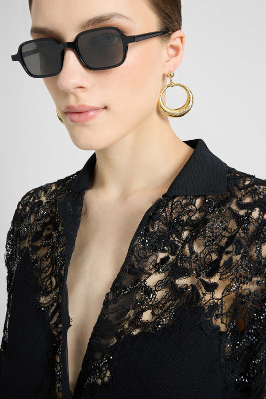 Gold circle earrings