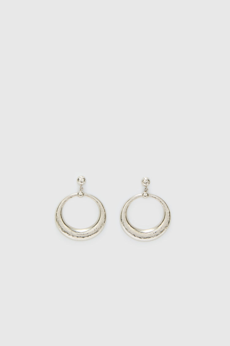 Palladium circle earrings