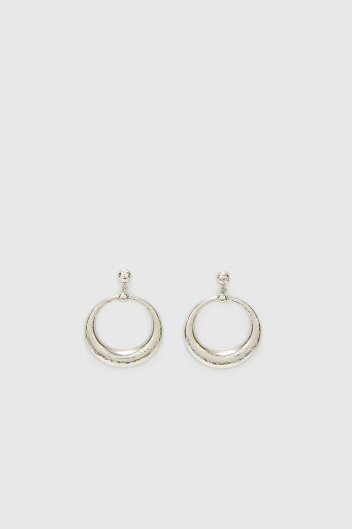 Palladium circle earrings
