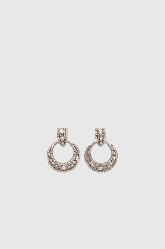 Hoop jewel earrings with hand-set crystals