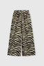 Zebra-print cotton and silk palazzo trousers with drawstring waist