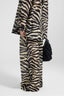 Zebra-print cotton and silk palazzo trousers with drawstring waist