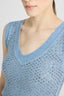 Sleeveless pure cashmere top with crystals