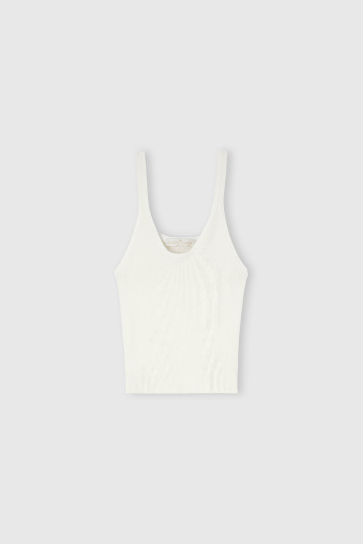 Ribbed viscose tank top