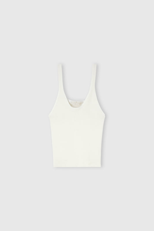 Ribbed viscose tank top