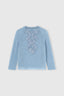 Cashmere sweater with V-neck and daisy appliqués