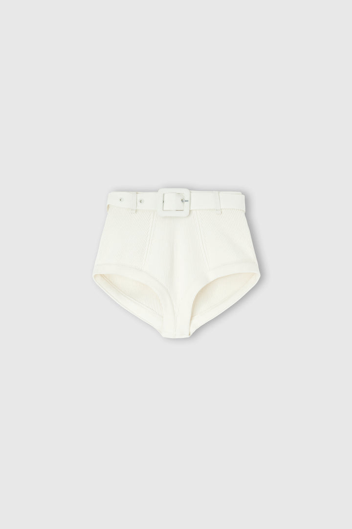 Shorts en mélange de viscose avec ceinture