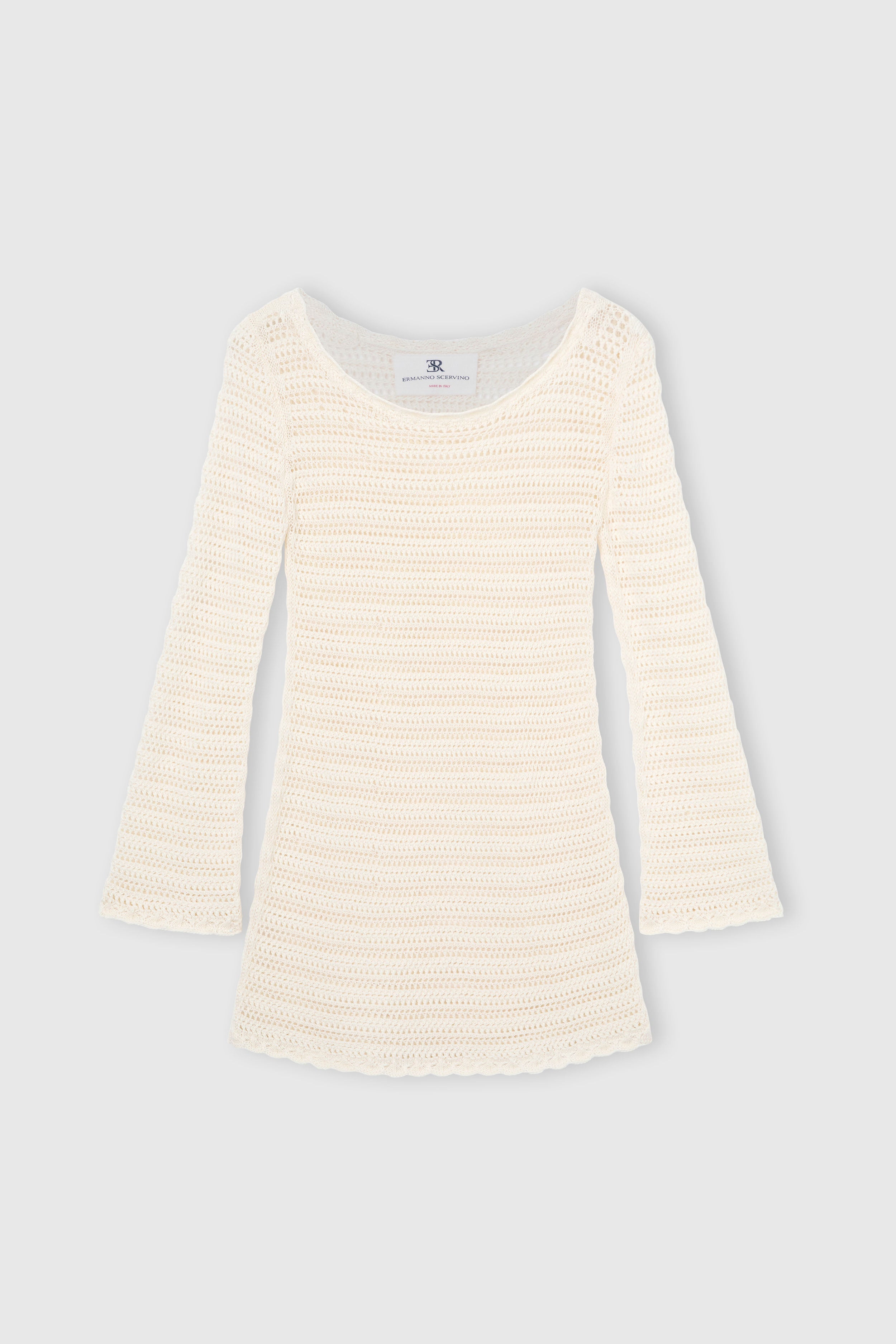 ermanno scervino mini dress Mini dress in cotton crochet with long sleeves