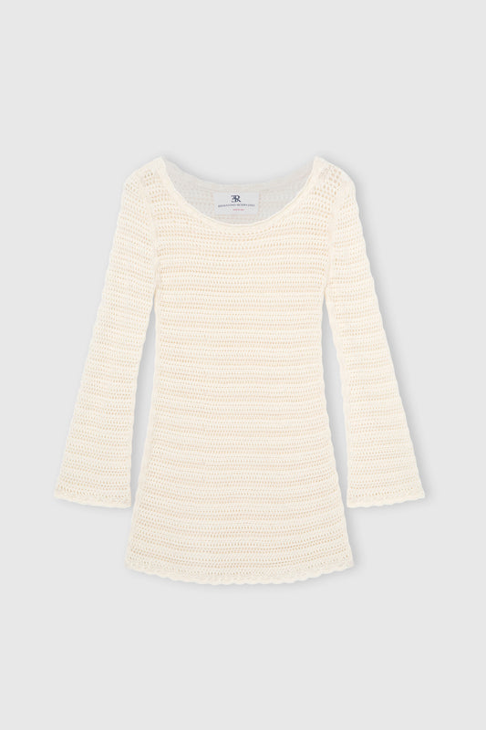 Mini dress in cotton crochet